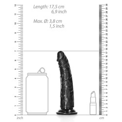 Real Rock Ultra Skin Gode Slim Dildo RealRock 15.5 x 3.8cm Noir